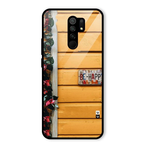 Be Happy Yellow Wall Glass Back Case for Redmi 9 Prime