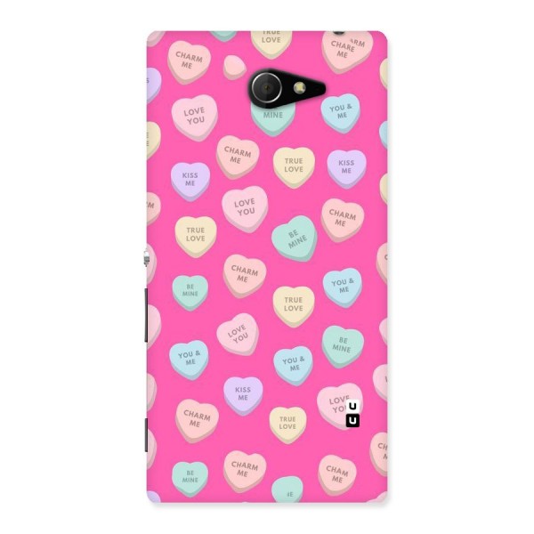 Be Mine Hearts Pattern Back Case for Sony Xperia M2