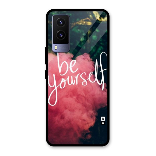 Be Yourself Greens Glass Back Case for Vivo V21e 5G