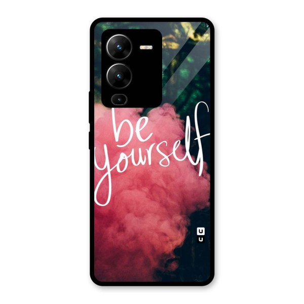 Be Yourself Greens Glass Back Case for Vivo V25 Pro