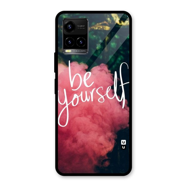 Be Yourself Greens Glass Back Case for Vivo Y21 2021