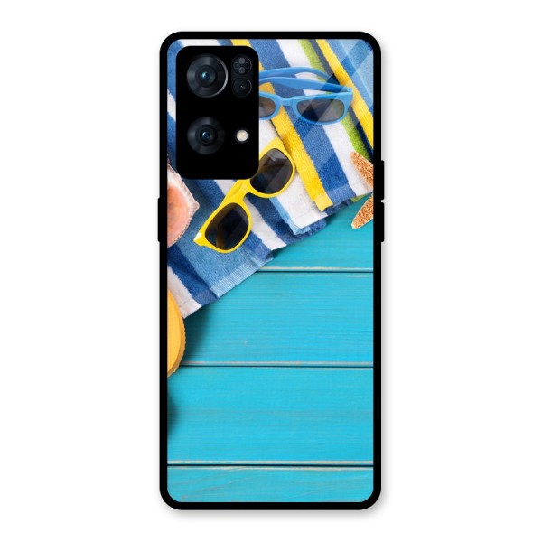 Beach Ready Glass Back Case for Oppo Reno7 Pro 5G