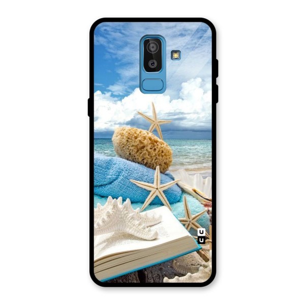 Beach Sky Glass Back Case for Galaxy J8