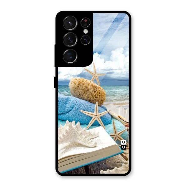 Beach Sky Glass Back Case for Galaxy S21 Ultra 5G