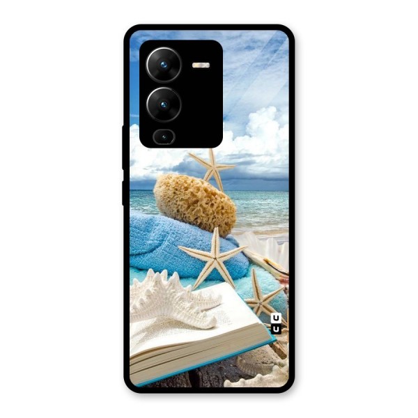 Beach Sky Glass Back Case for Vivo V25 Pro