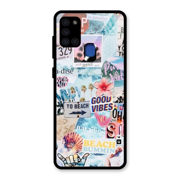 Beaching Life Glass Back Case for Galaxy A21s