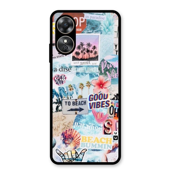 Beaching Life Glass Back Case for Oppo A17