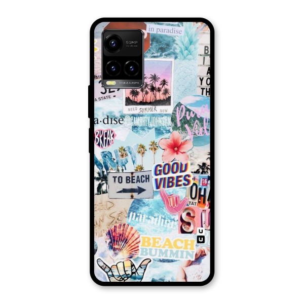 Beaching Life Glass Back Case for Vivo Y21 2021