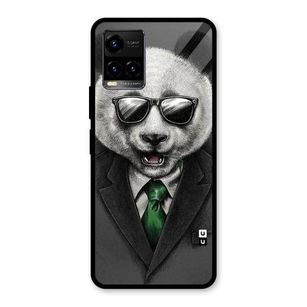 Bear Face Glass Back Case for Vivo Y21 2021