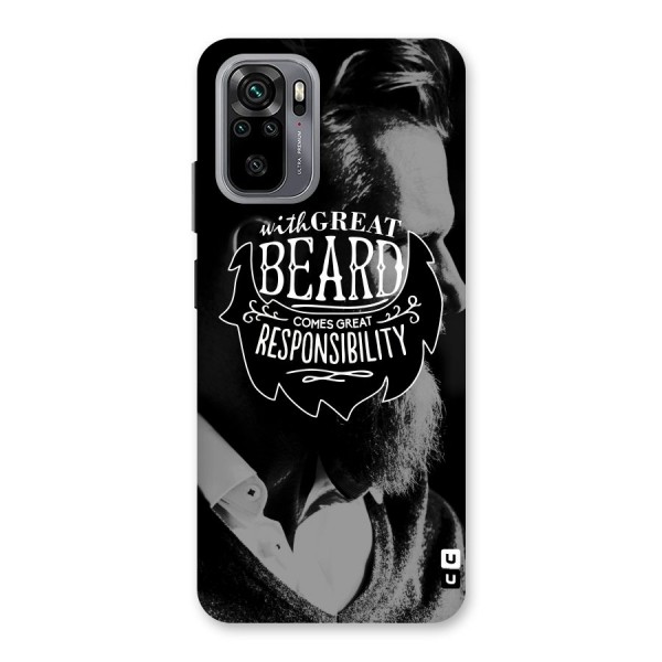 Beard Responsibility Quote Back Case for Redmi Note 10