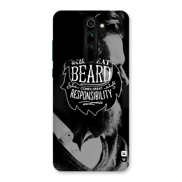 Beard Responsibility Quote Back Case for Redmi Note 8 Pro