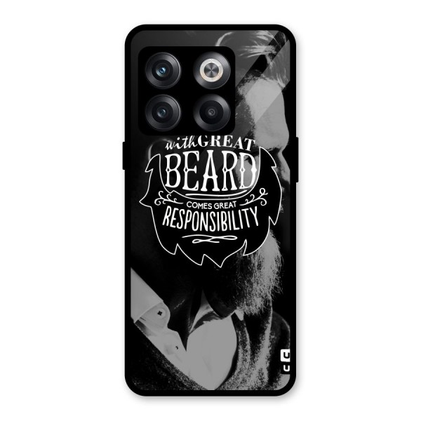 Beard Responsibility Quote Glass Back Case for OnePlus 10T