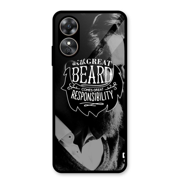 Beard Responsibility Quote Glass Back Case for Oppo A17