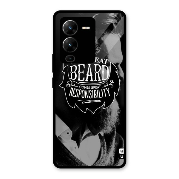 Beard Responsibility Quote Glass Back Case for Vivo V25 Pro