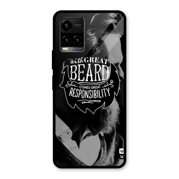 Beard Responsibility Quote Glass Back Case for Vivo Y21 2021