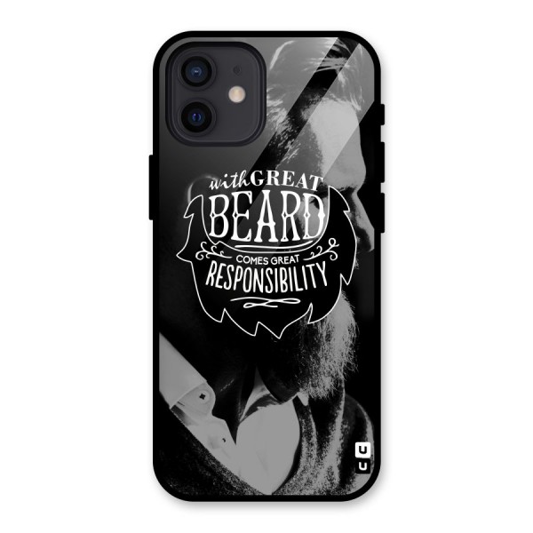 Beard Responsibility Quote Glass Back Case for iPhone 12