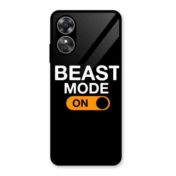 Beast Mode Switched On Glass Back Case for Oppo A17