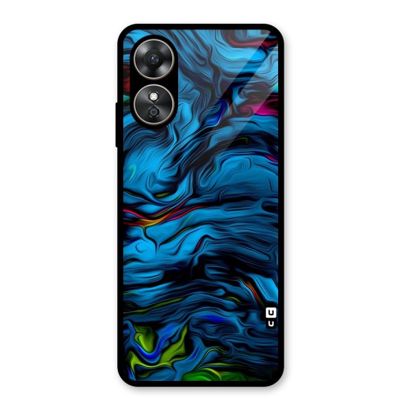 Beautiful Abstract Design Art Glass Back Case for Oppo A17