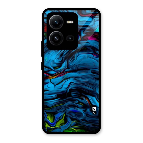 Beautiful Abstract Design Art Glass Back Case for Vivo V25