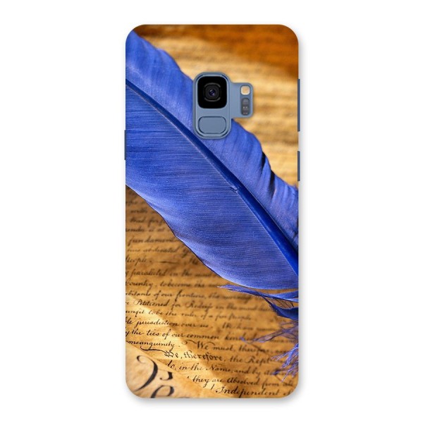 Beautiful Blue Feather Back Case for Galaxy S9