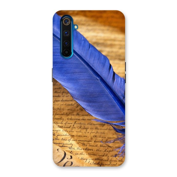 Beautiful Blue Feather Back Case for Realme 6 Pro