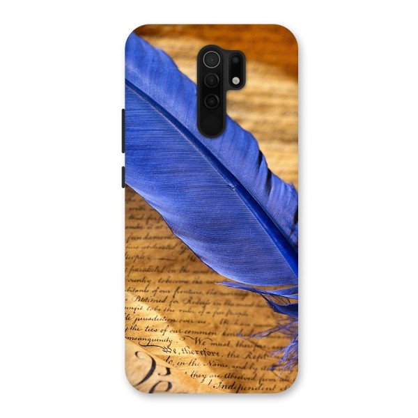 Beautiful Blue Feather Back Case for Redmi 9 Prime