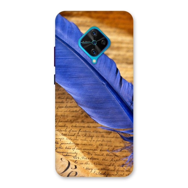 Beautiful Blue Feather Back Case for Vivo S1 Pro