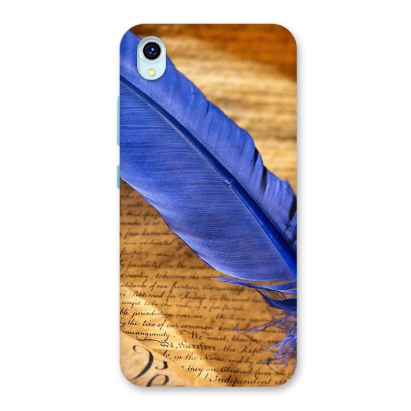 Beautiful Blue Feather Back Case for Vivo Y1s