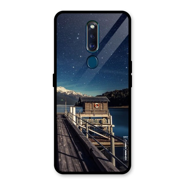 Beautiful Dock Hut Glass Back Case for Oppo F11 Pro