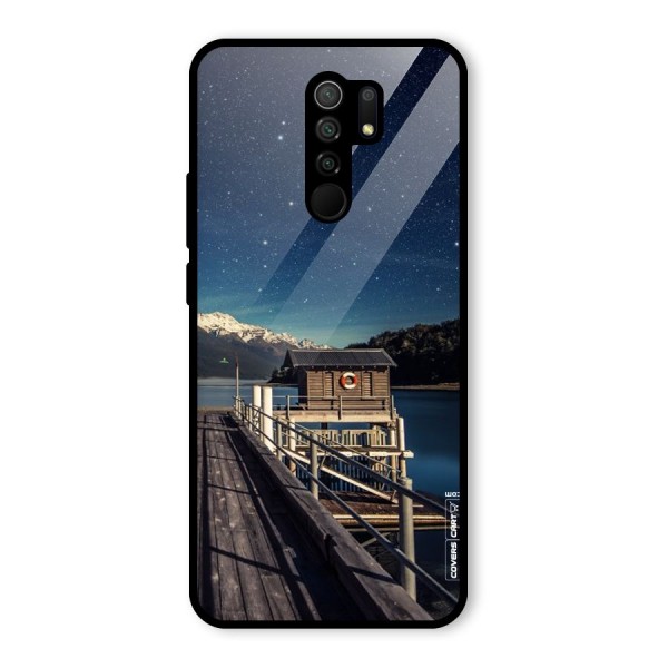 Beautiful Dock Hut Glass Back Case for Redmi 9 Prime