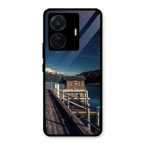 Beautiful Dock Hut Glass Back Case for Vivo T1 Pro