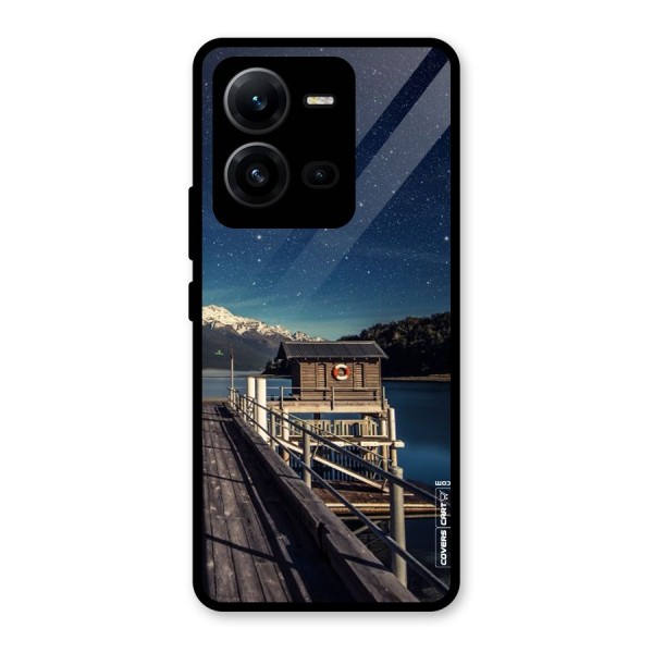 Beautiful Dock Hut Glass Back Case for Vivo V25