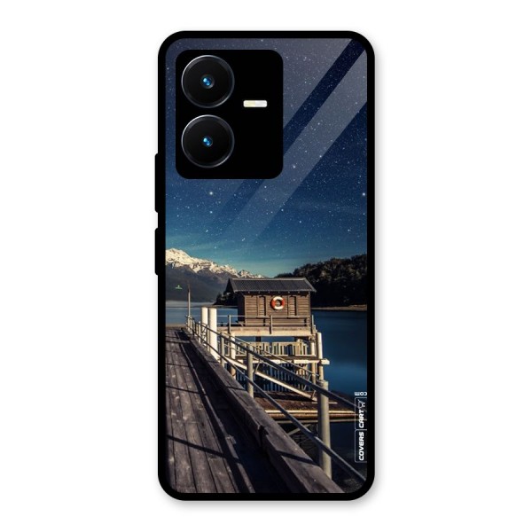 Beautiful Dock Hut Glass Back Case for Vivo Y22