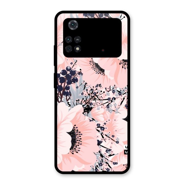 Beautiful Flowers Glass Back Case for Poco M4 Pro 4G