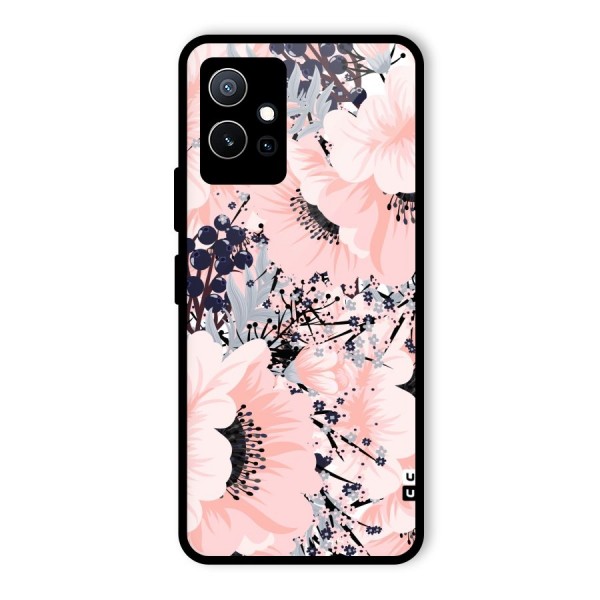 Beautiful Flowers Glass Back Case for Vivo T1 5G