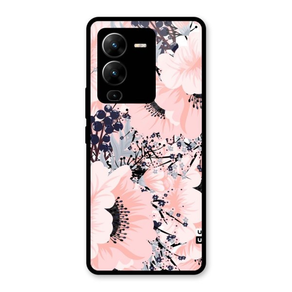 Beautiful Flowers Glass Back Case for Vivo V25 Pro