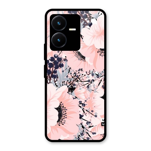 Beautiful Flowers Glass Back Case for Vivo Y22