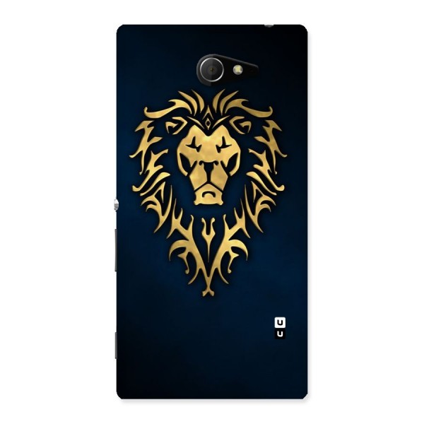 Beautiful Golden Lion Design Back Case for Sony Xperia M2