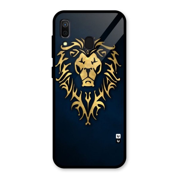 Beautiful Golden Lion Design Glass Back Case for Galaxy A30