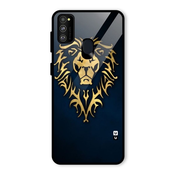 Beautiful Golden Lion Design Glass Back Case for Galaxy M21