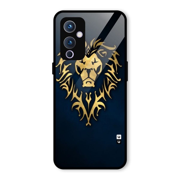 Beautiful Golden Lion Design Glass Back Case for OnePlus 9