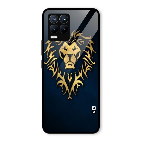 Beautiful Golden Lion Design Glass Back Case for Realme 8