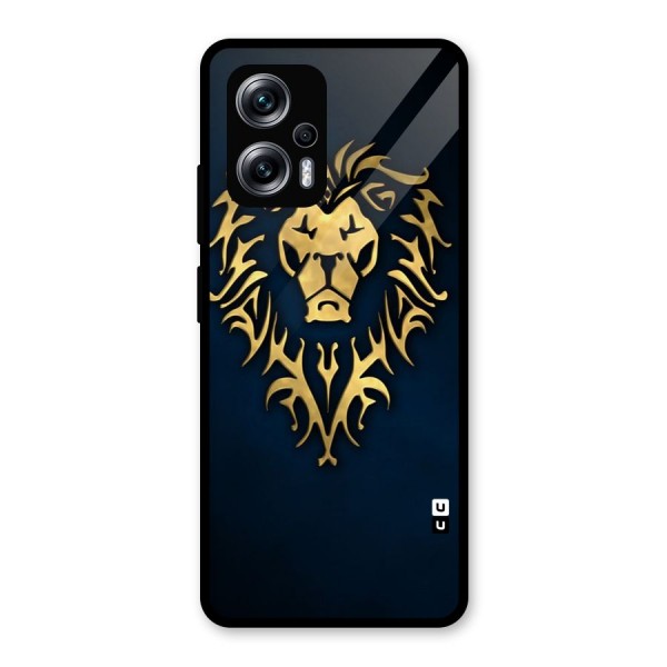 Beautiful Golden Lion Design Glass Back Case for Redmi K50i