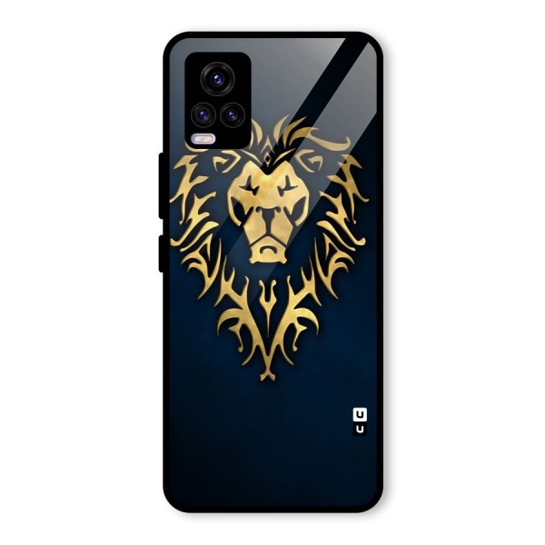 Beautiful Golden Lion Design Glass Back Case for Vivo V20