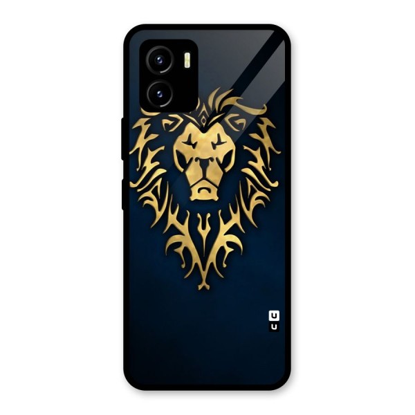 Beautiful Golden Lion Design Glass Back Case for Vivo Y15s