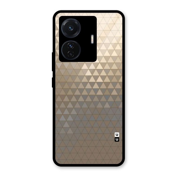 Beautiful Golden Pattern Glass Back Case for Vivo T1 Pro