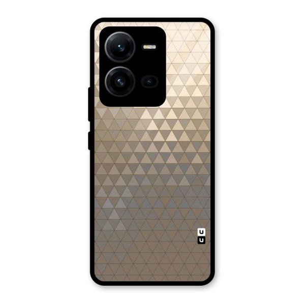 Beautiful Golden Pattern Glass Back Case for Vivo V25