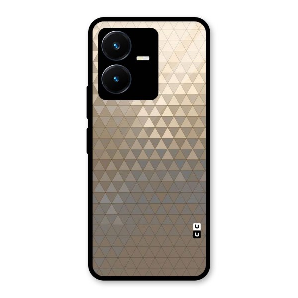 Beautiful Golden Pattern Glass Back Case for Vivo Y22