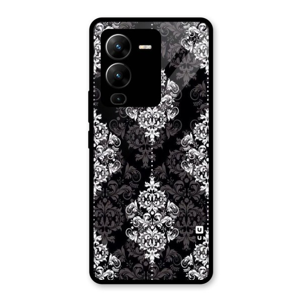 Beautiful Grey Pattern Glass Back Case for Vivo V25 Pro