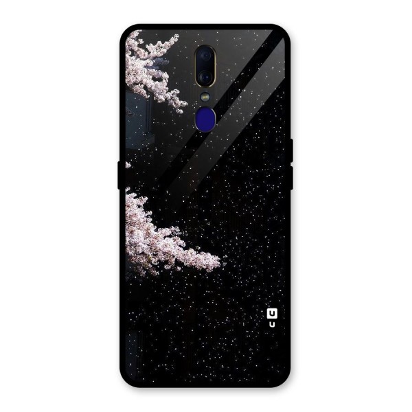 Beautiful Night Sky Flowers Glass Back Case for Oppo F11